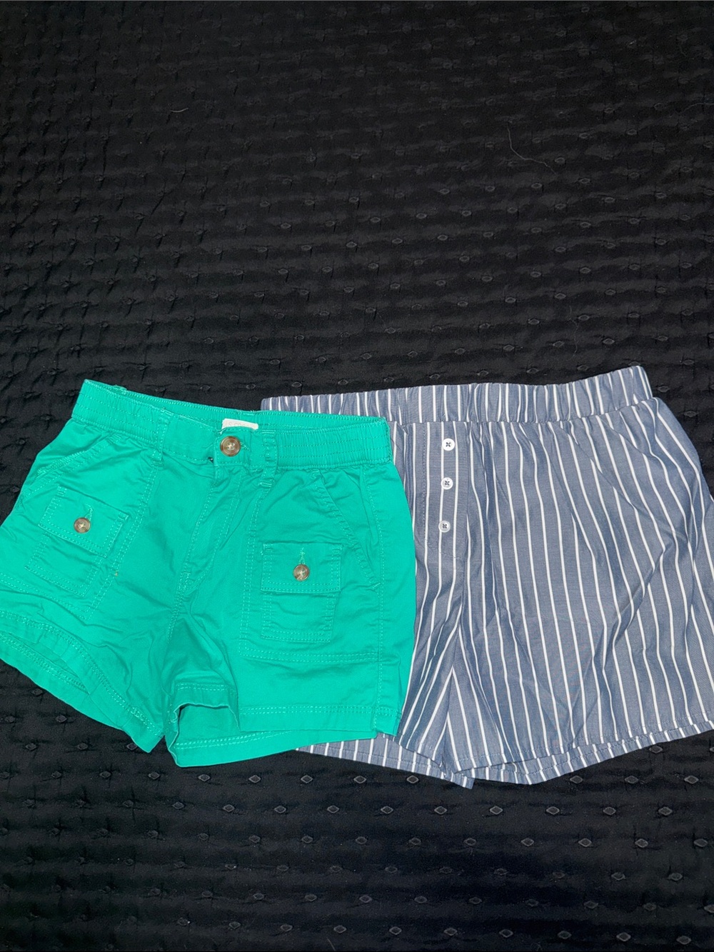 Falls Creek Teal Utility Shorts with Blue-White Striped Boxers